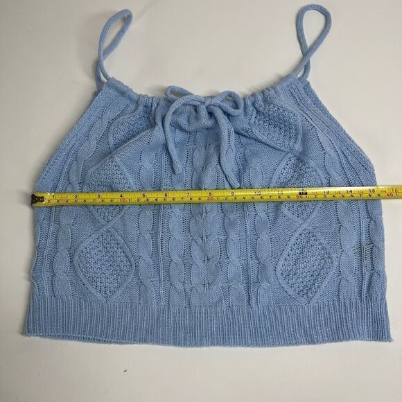 SHEIN Flotto - Halter-Neck Cable Knit Cropped Camisole Top Size 6 - Picture 3 of 7
